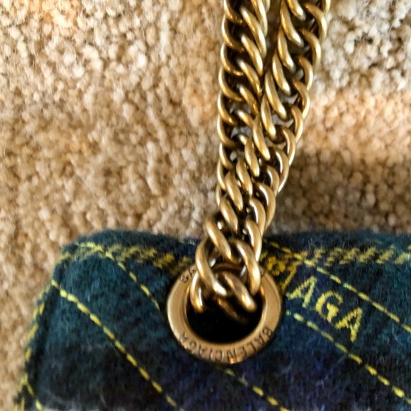 Authentic Balenciaga Plaid Shoulder Bag - Picture 3 of 16